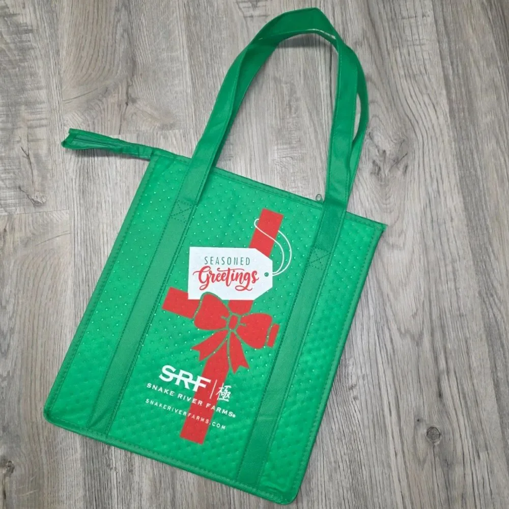Snake River Farms Insulated Cooler Tote Bag - Holiday Theme